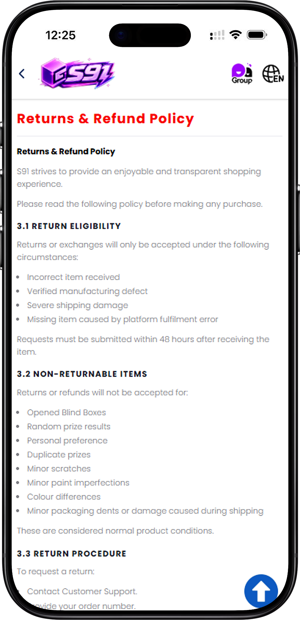 S91 Return Eligibility